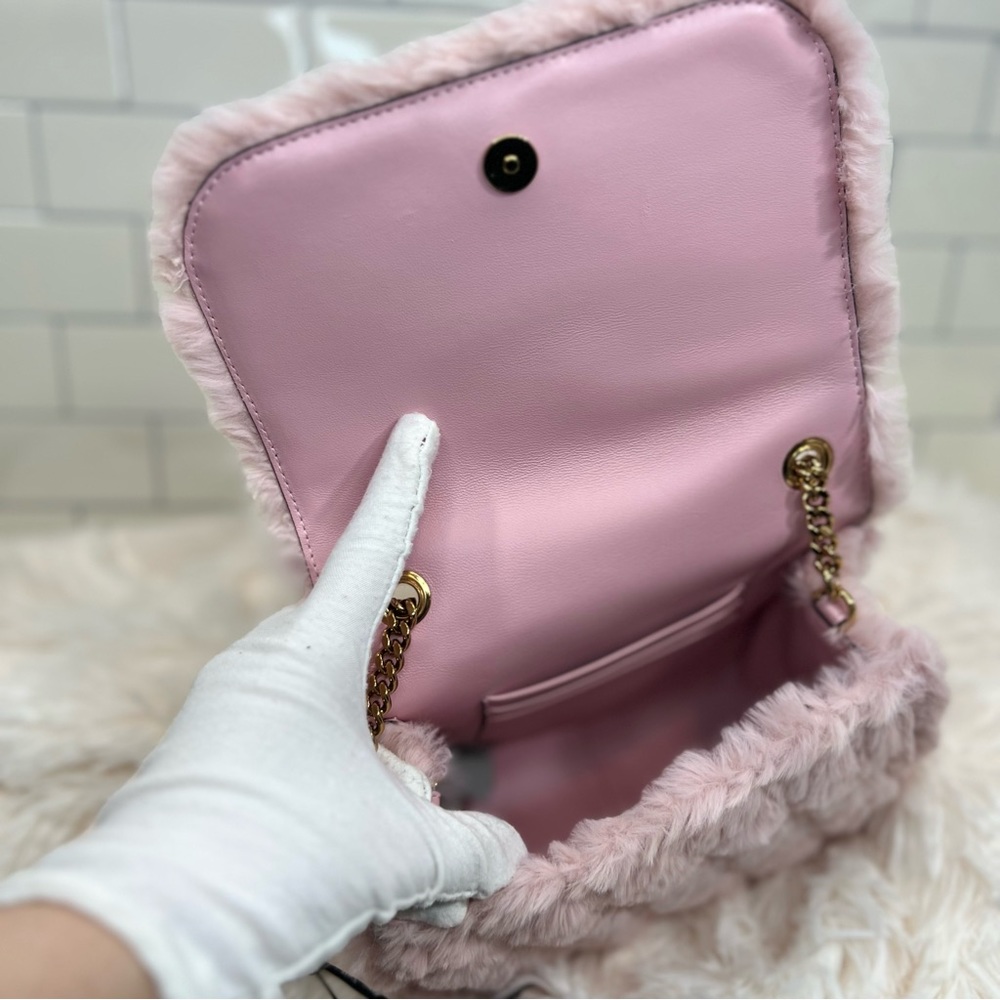 Versace Pink Virtus Faux Fur Crossbody Bag - Picture 12 of 12
